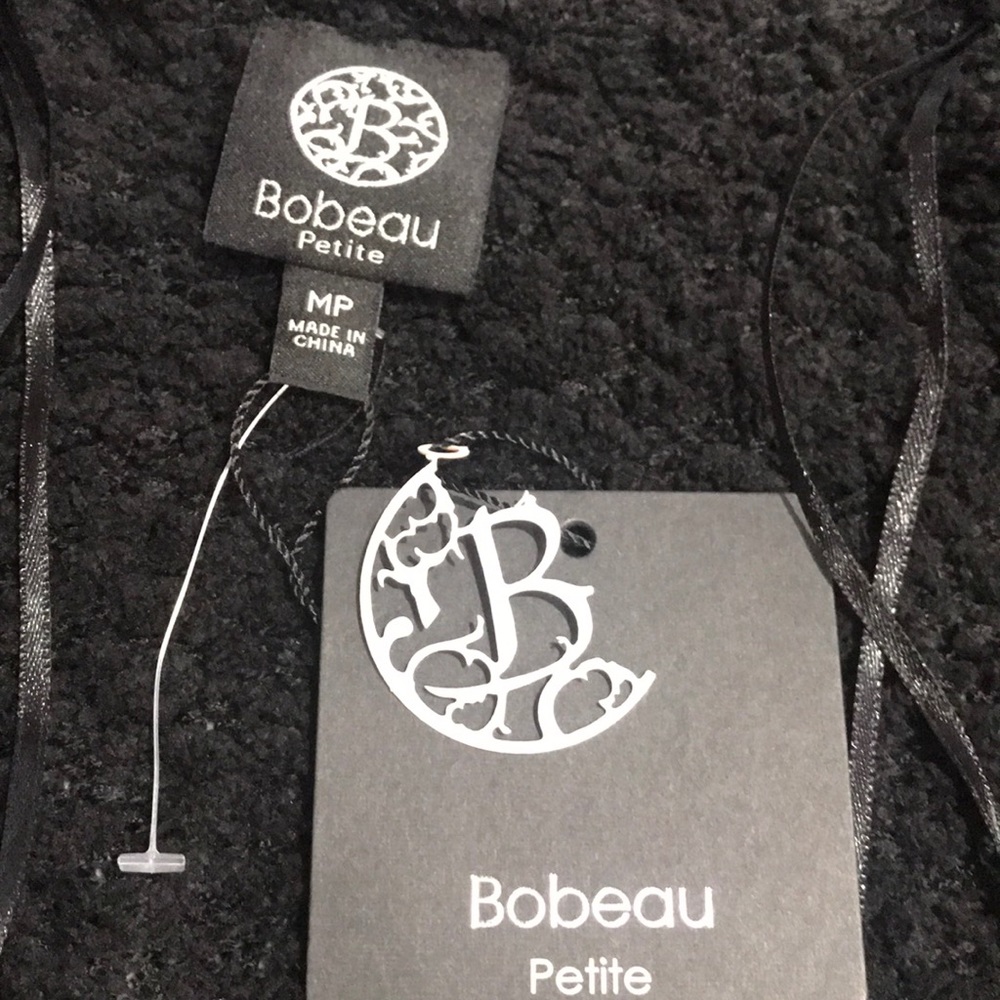 BOBEAU OPEN FRONT CARDIGAN BLACK SIZE MP - Picture 4 of 5